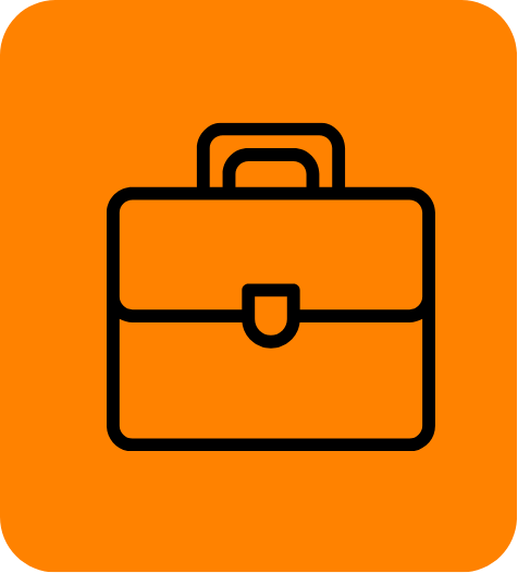 Briefcase icon representing career support