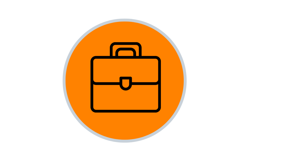 Briefcase icon representing career support
