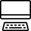 Icon of a wide screen monitor and keyboard